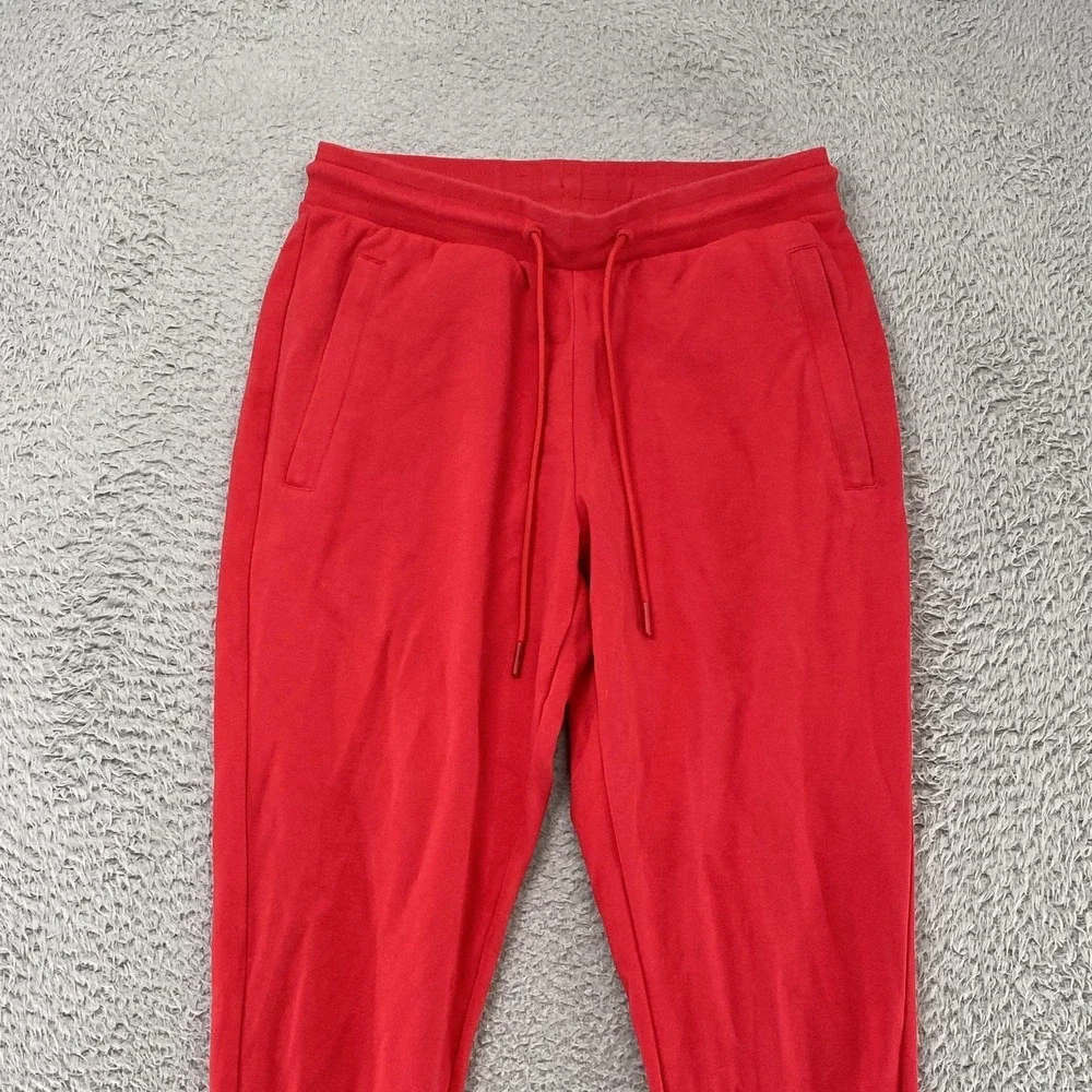 Alphalete‎ Joggers Mens Medium Red Knit Sweatpants Zip Pocket Slim Fit Gym